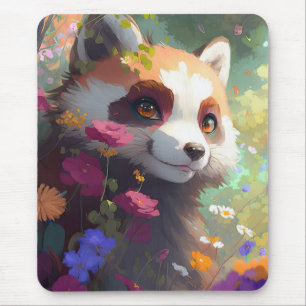 Mousepad Red Panda Retrait Animal Painting Willife Forest