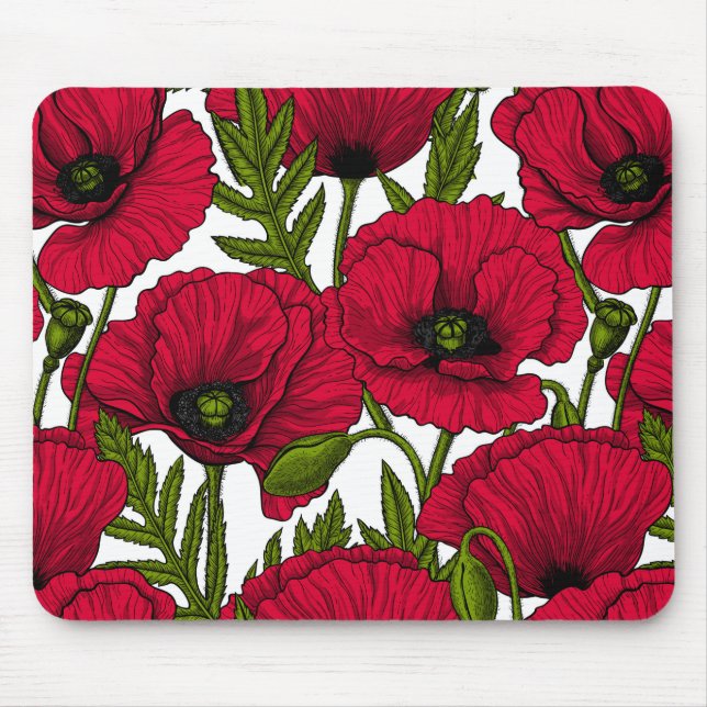 Mousepad Red Poppy jardim 2 (Frente)