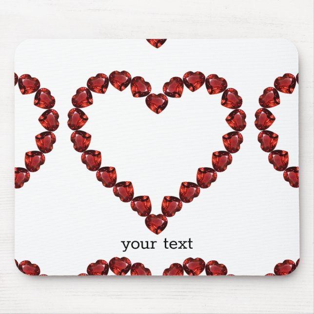 Mousepad Red Ruby Gemstone Heart (Frente)