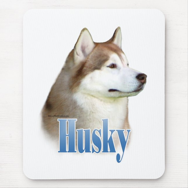 Mousepad Red Siberian Husky Name (Frente)