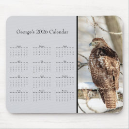 Mousepad Red-tailed Hawk: Customize full year 2026 calendar