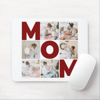 Mousepad Red & White 6 Photo Collage Mãe