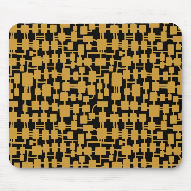 Mousepad Rede Abstrata - Marrom Dourado sobre Preto (Frente)