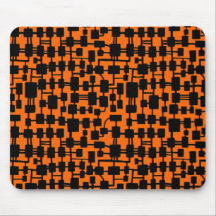 Mousepad Rede abstrata - preto em FF6600 alaranjado