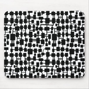 Mousepad Rede abstrata - preto no branco