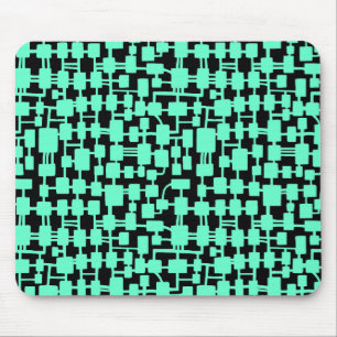 Mousepad Rede abstrata - turquesa no preto