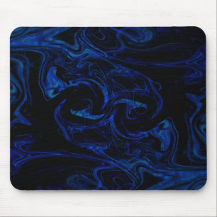 Mousepad Redemoinho Azul Preto Abstrato Fumê Legal