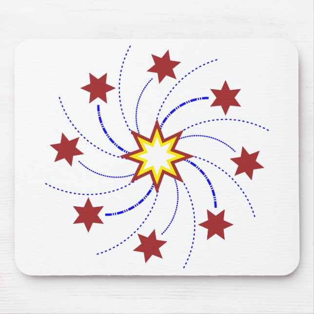 Mousepad Redemoinho da estrela dos fogos-de-artifício - (Frente)