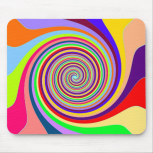 Mousepad Redemoinho psicodélico brilhante de arco-íris