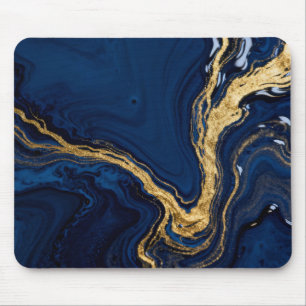 Mousepad Redemoinhos de Mármore Dourado Fluido
