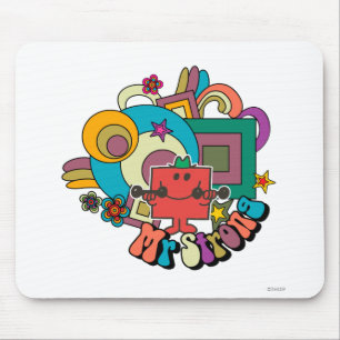 Mousepad Redemoinhos psicadélicos, estrelas, & flores do