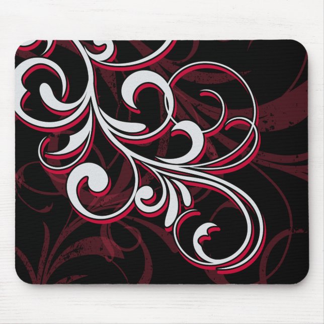 Mousepad Redemoinhos Vermelhos e Brancos (Frente)