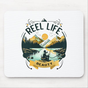Mousepad Reel Life Beleza Pescador Peixe Engraçado Amante d