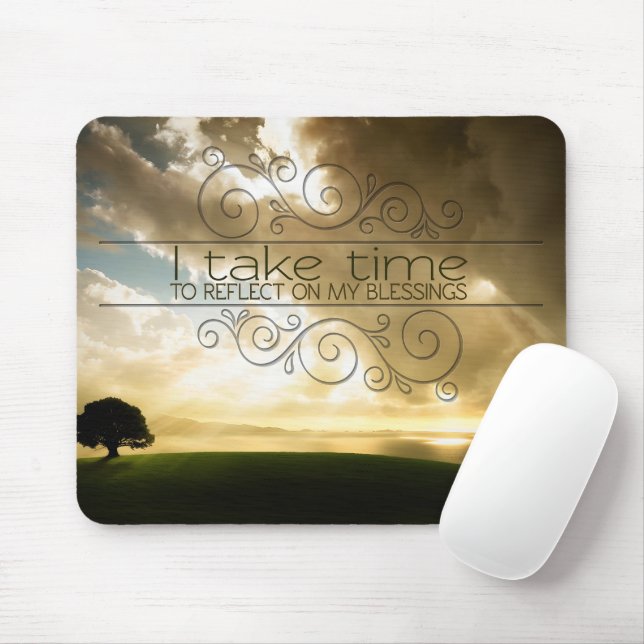 Mousepad "Refletir sobre as bênçãos" Confirmação de Motivaç (Com mouse)