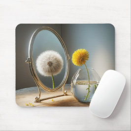 Mousepad Reflexão de Dandelion em um espelho