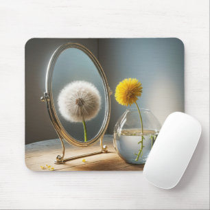 Mousepad Reflexão de Dandelion em um espelho