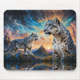 Mousepad Reflexão sobre o Castelo de Leopardo da Neve