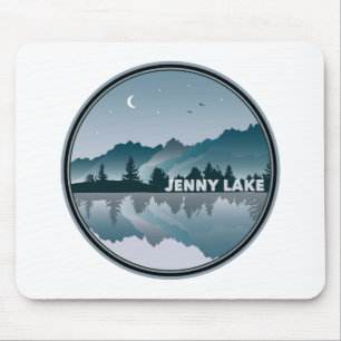 Mousepad Reflexão sobre o Parque Nacional de Jenny Lake Gra