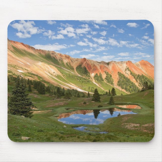 Mousepad Reflexão vermelha da montanha (Frente)