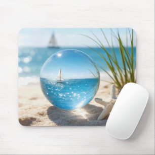Mousepad Reflexo do Oceano em uma Bola de Lente