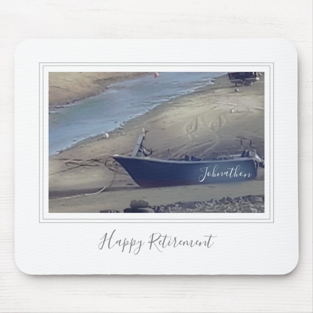 Mousepad Reforma feliz Barco de Pesca Cornelis na praia (Frente)