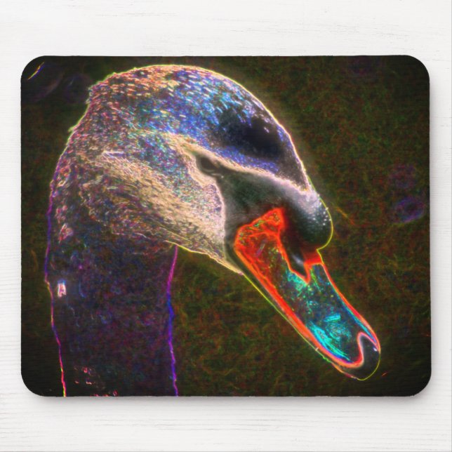 Mousepad Regal Swan Abstrato Nature Art (Frente)