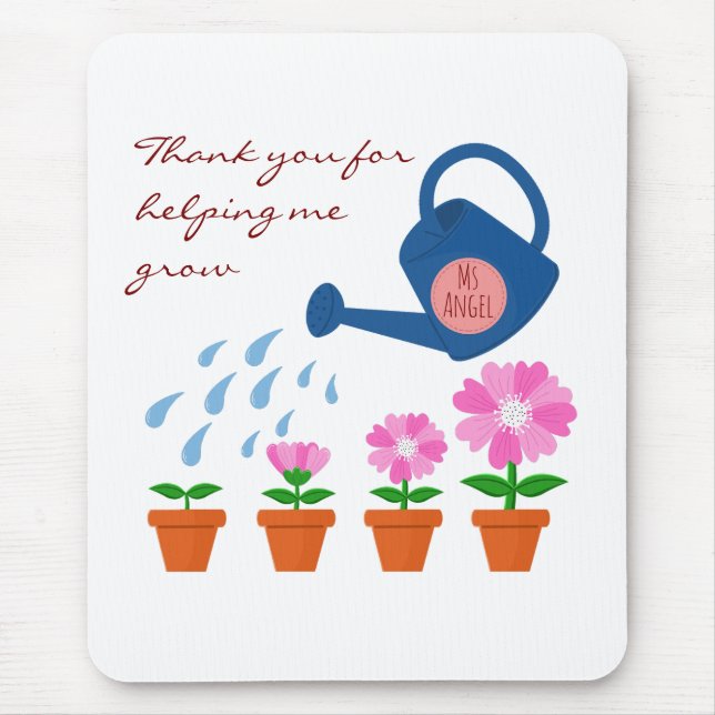 Mousepad Regando a Planta de Flor Crescer Obrigado Professo (Frente)