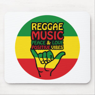 Mousepad Reggae Shaka Hand com citações positivas