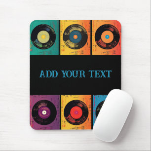 Mousepad Registro de padrão de vinilo dos anos 70