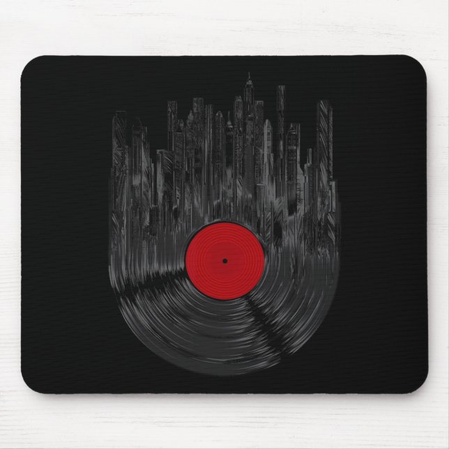 Mousepad Registro de vinilo — Sunset Retro Vintage Registro (Frente)
