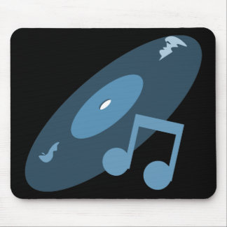 Mousepad Registro retro da música & azul da nota