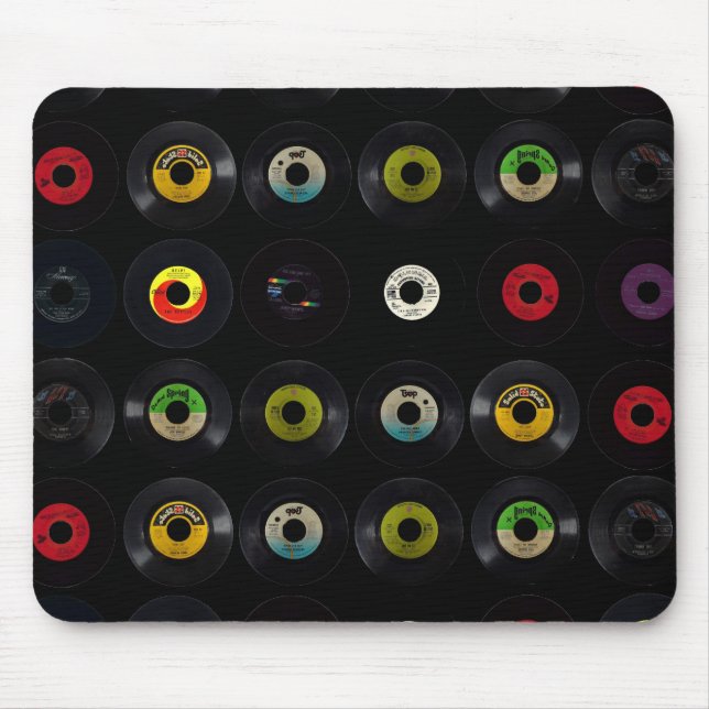 Mousepad Registros retros do vinil 45 do vintage (Frente)