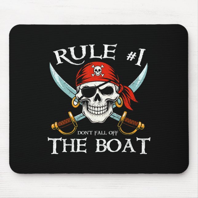 Mousepad Regra #1 Não Caia Do Barco Cruzeiro Pirata Parte (Frente)