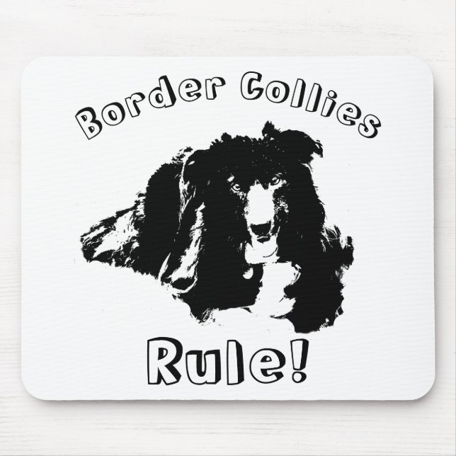 Mousepad Regra de Collies de Borda Engraçada (Frente)