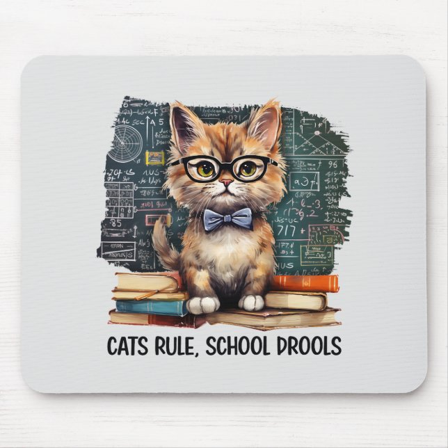 Mousepad Regra de Gatos, Linguins Escolares (Frente)