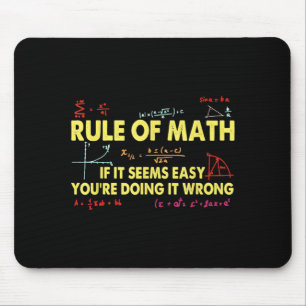 Mousepad Regra Divertida de Matemática Se Parece Fácil Você