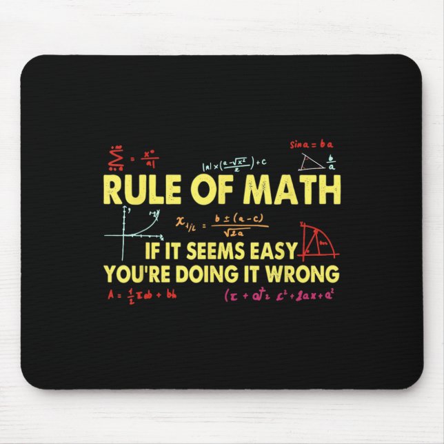 Mousepad Regra Divertida de Matemática Se Parece Fácil Você (Frente)