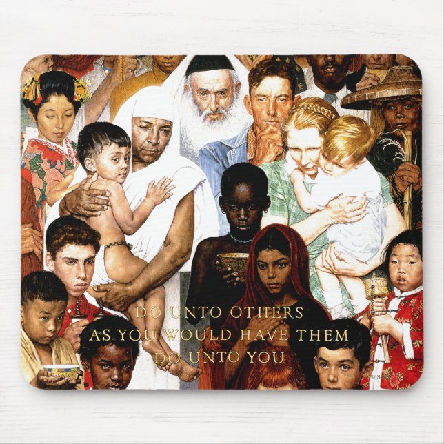 Mousepad Regra do ouro (Do to other) por Norman Rockwell (Frente)