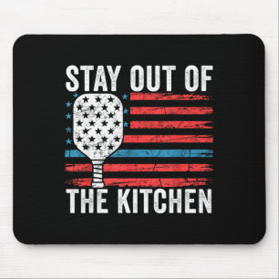 Mousepad Regra engraçada de pickleball fique fora da cozinh