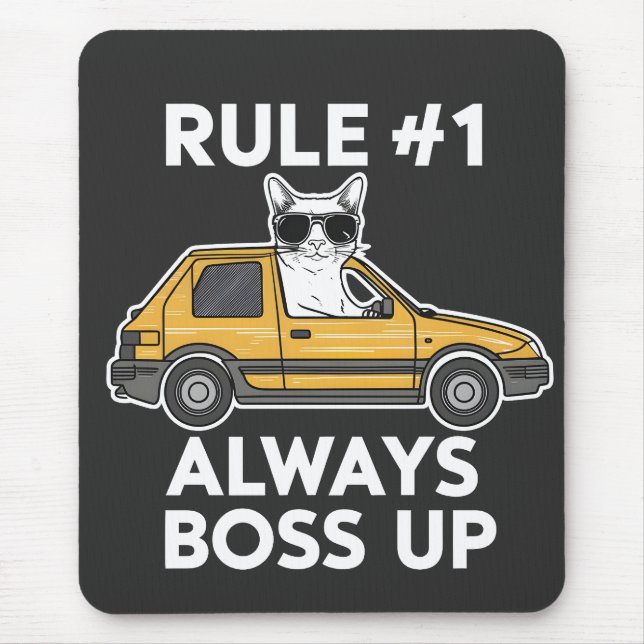 Mousepad Regra Engraçada Número 1 Sempre Chefia Os Amantes  (Frente)