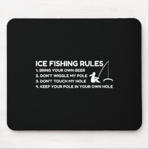 Mousepad Regras de Pesca no Gelo Engraçadas