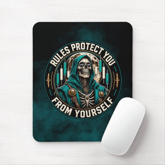 Mousepad Regras Protegem Você de Si Mesmo Fumaça Teal Ceifa (Com mouse)