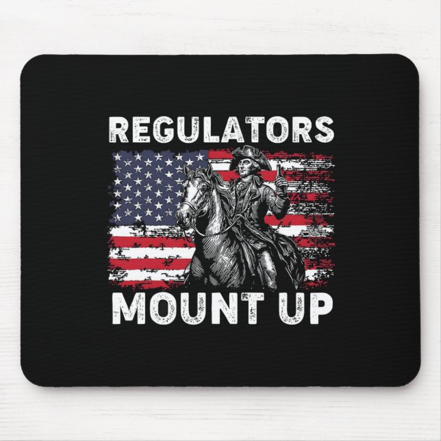 Mousepad Reguladores Retro Montam Bandeira Divertida EUA Co (Frente)