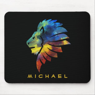 Mousepad Rei da selva, nome de aquarela monograma