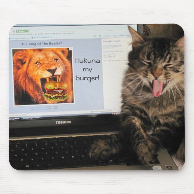 Mousepad Rei dos hambúrgueres Cat Meme (Frente)