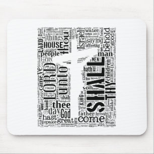 Mousepad Rei James Bíblia em Tagxedo (branco, retrato)