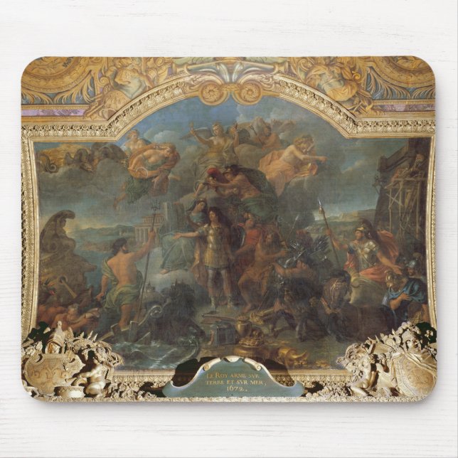 Mousepad Rei Louis XIV que tomam acima dos braços na terra (Frente)