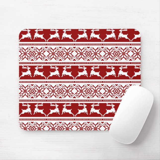Mousepad Reindeado Escandinavo de Natal Nórdico (Com mouse)