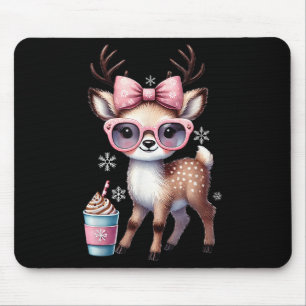 Mousepad Reindeer Bebendo Chocolate Quente Bougie Women Gir