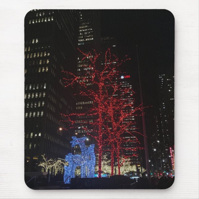 Mousepad Reindeer Christmas Lights Nova Iorque Manhattan (Frente)